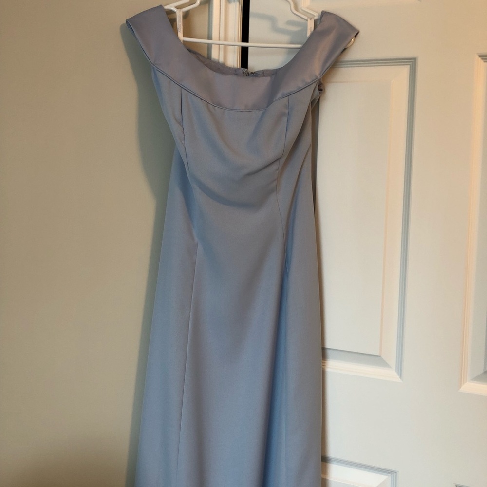 Light blue formal bridesmaid dress